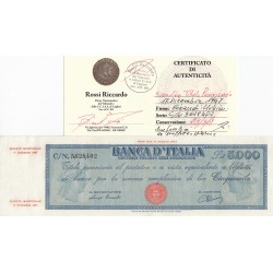 5000 LIRE TITOLO PROVVISORIO 17 DICEMBRE 1947  BB/SPL 